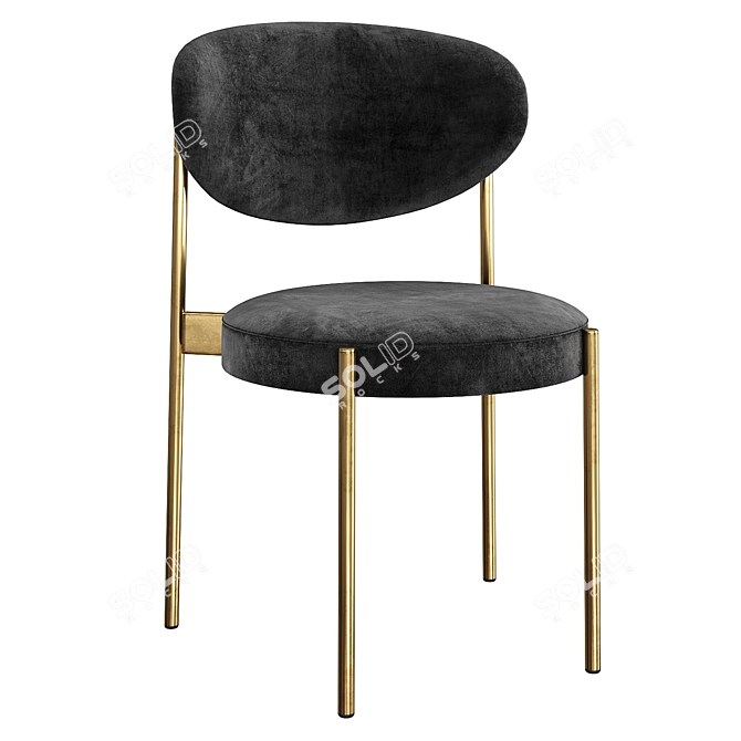 Elegant Velvet Dining Chair 3D model image 9