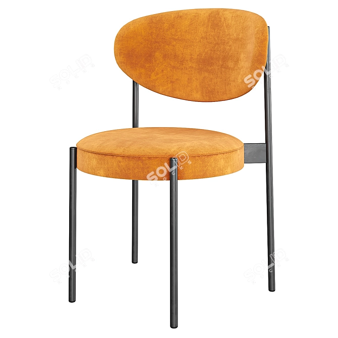 Elegant Velvet Dining Chair 3D model image 10