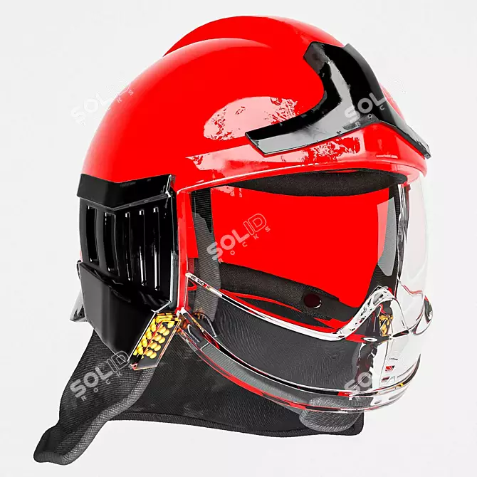 High-Quality 4K Firefighter Helmet 3D model image 1