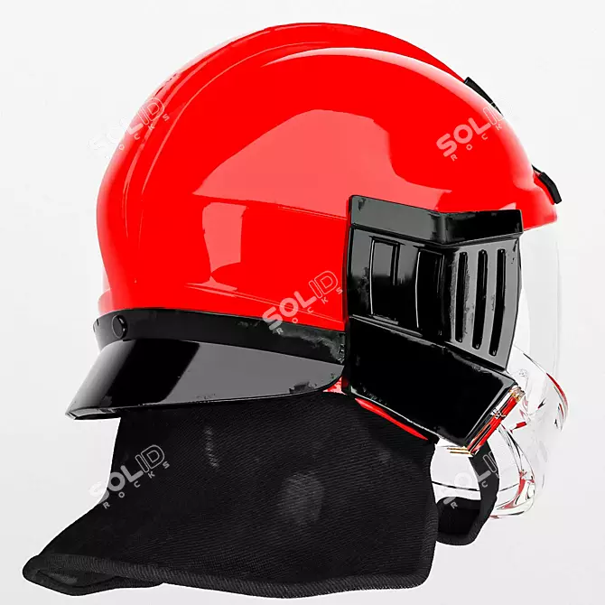 High-Quality 4K Firefighter Helmet 3D model image 3