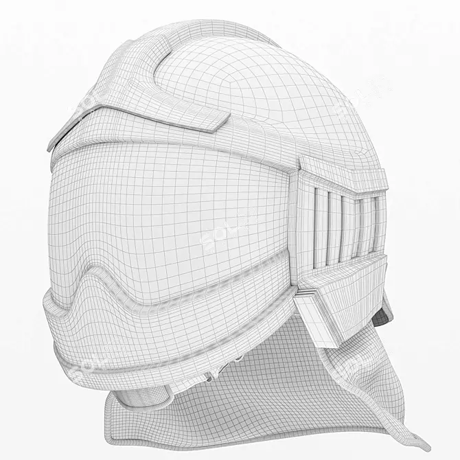 High-Quality 4K Firefighter Helmet 3D model image 5