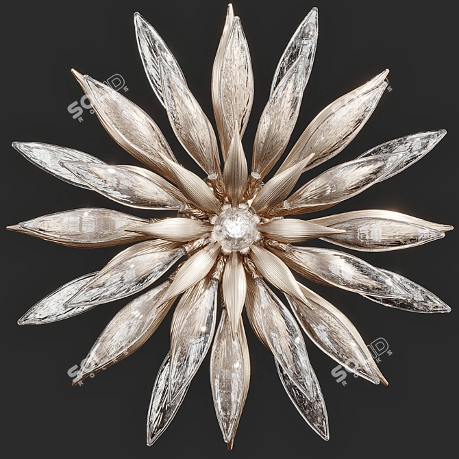 Hana Dandelion Flower Wall Sconce 3D model image 1