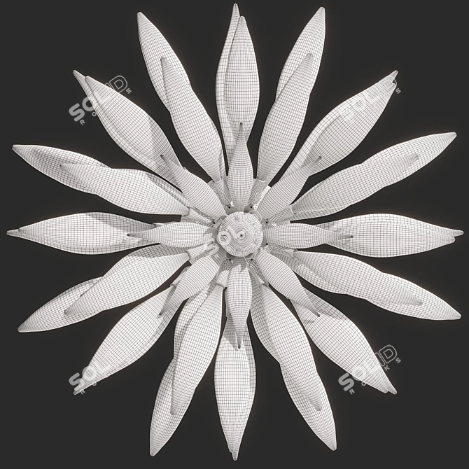 Hana Dandelion Flower Wall Sconce 3D model image 4