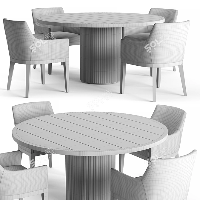 Teak Dining Set by Morgan 3D model image 5