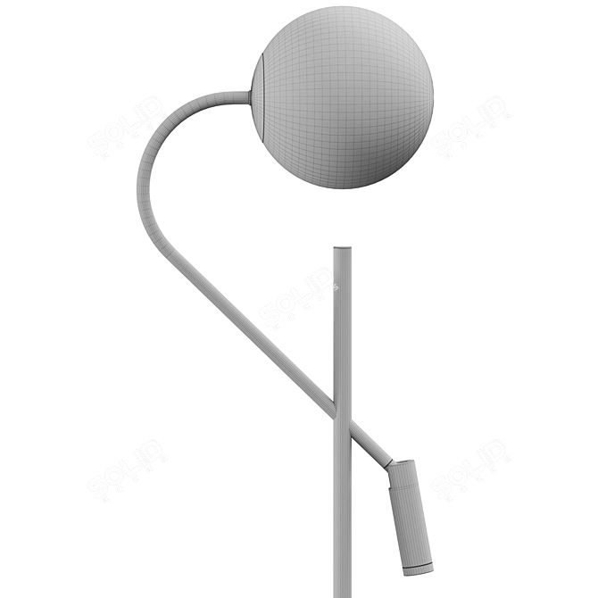 Elegant Black Metal Floor Lamp 3D model image 3