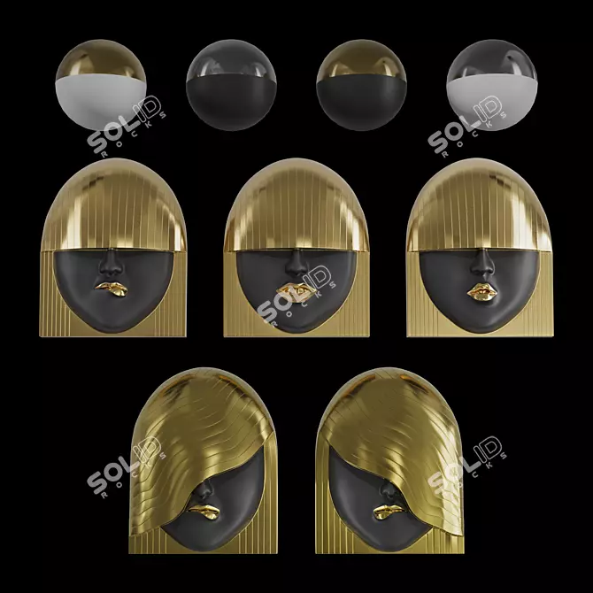 Fashion Faces Wall Art Collection 3D model image 1