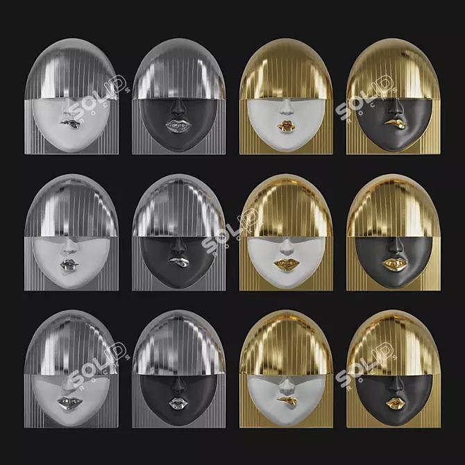 Fashion Faces Wall Art Collection 3D model image 2