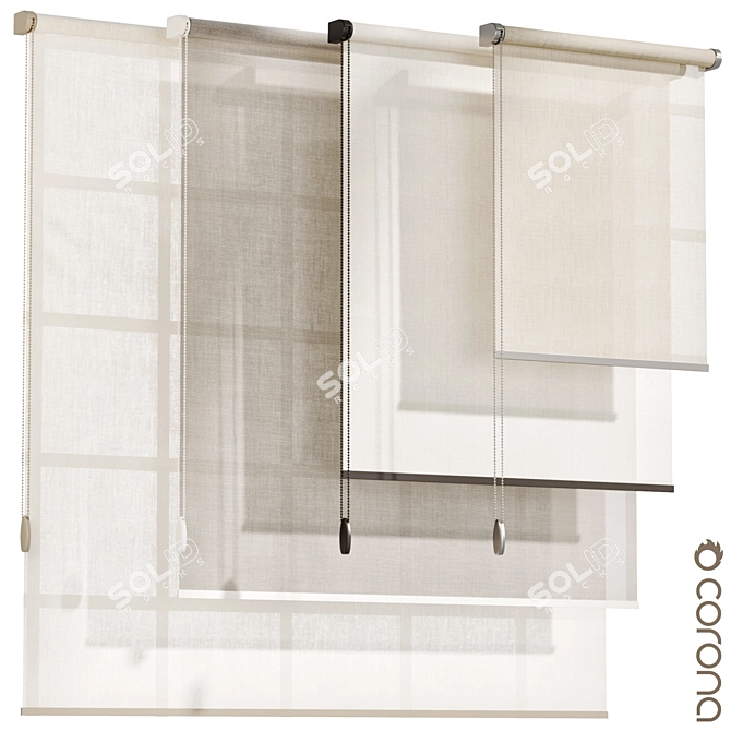 Modern Roller Blinds 3D Model 3D model image 1