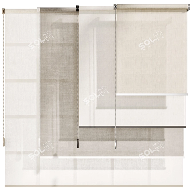 Modern Roller Blinds 3D Model 3D model image 3