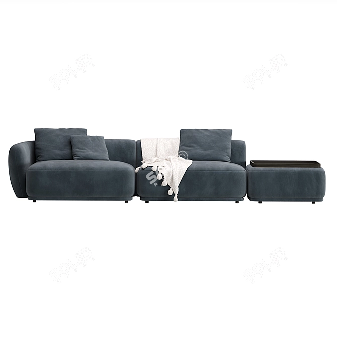 Sleek Modular Sofa Fabro 2 3D model image 2