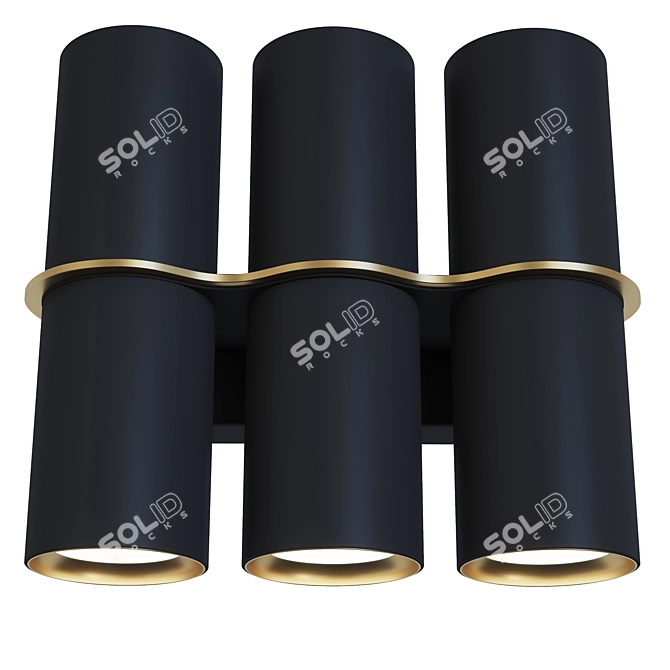 Sleek Wall Sconce Spotlight 6S 3D model image 1