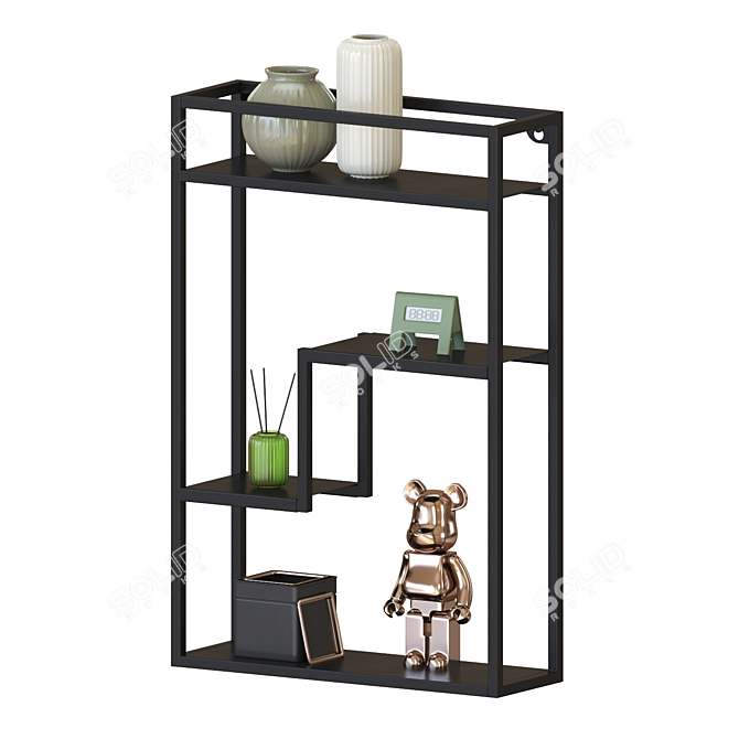 Anthracite 3D Display Shelf: 40x60cm 3D model image 1