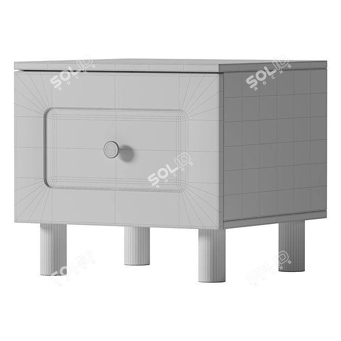 Elegant Bedside Veldi 1 Cabinet 3D model image 2