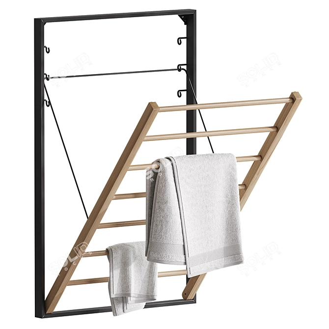 Pottery Barn Wall-Mount Drying Rack 3D model image 4