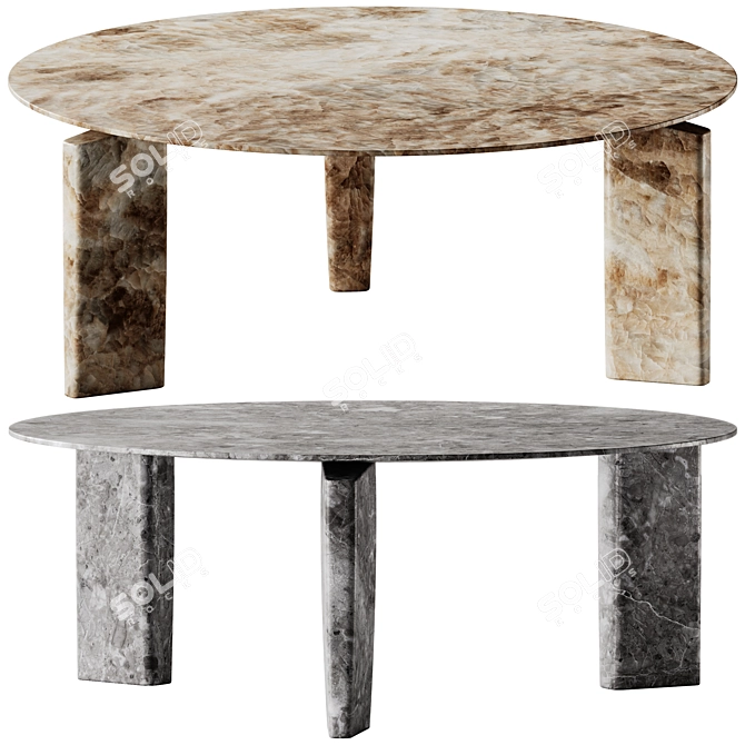 Exteta Giotto Marble Garden Table 3D model image 1