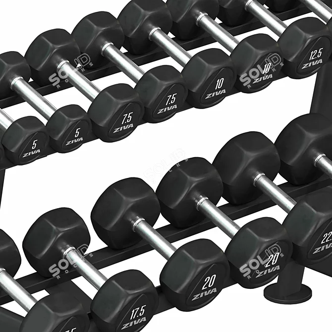 Hex Dumbbell Rack Storage Organizer 3D model image 4