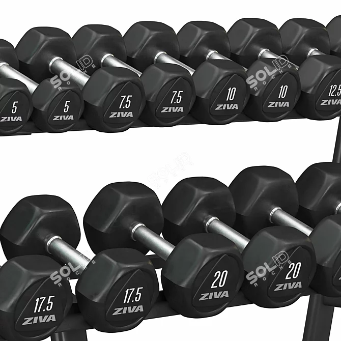 Hex Dumbbell Rack Storage Organizer 3D model image 5