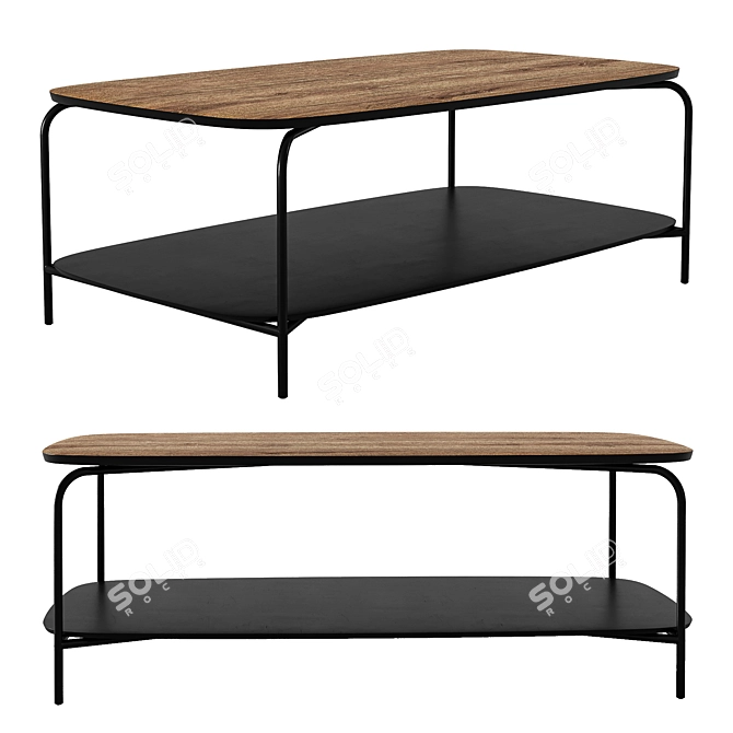 Genua Coffee Table in Black 3D model image 1