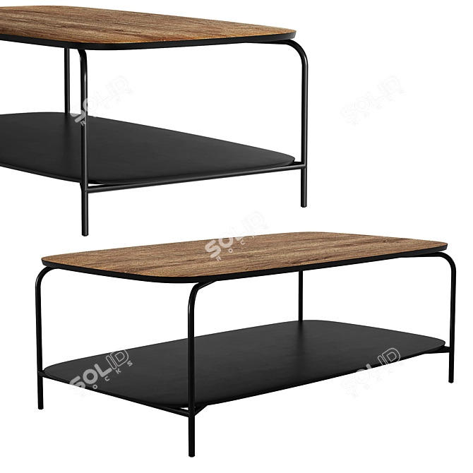 Genua Coffee Table in Black 3D model image 3