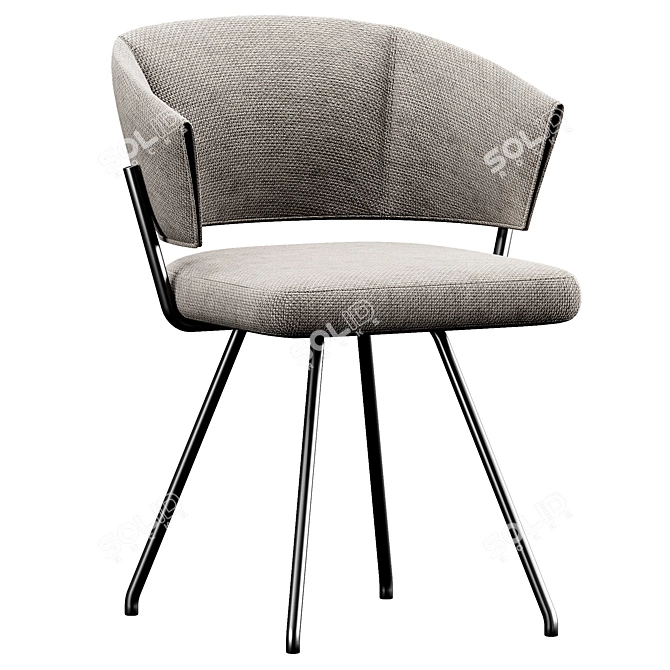 Minimalist Upholstered Chair Bahia 3D model image 3