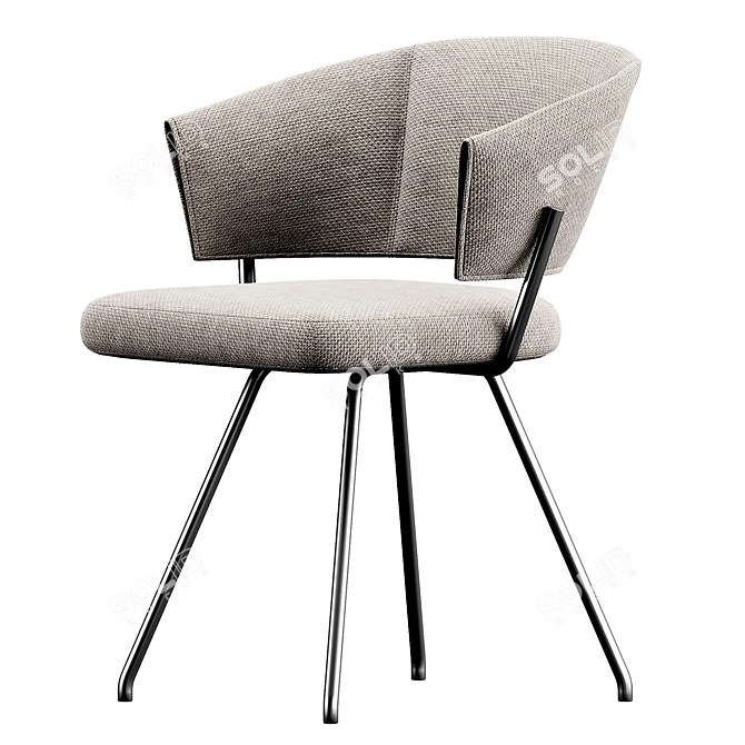 Minimalist Upholstered Chair Bahia 3D model image 5