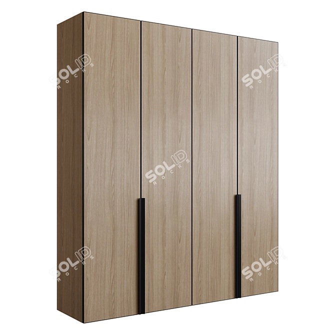 Illuminated Modern Style Wardrobe 3D model image 1