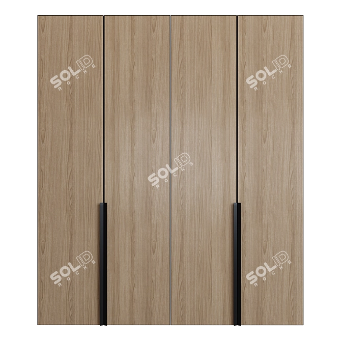 Illuminated Modern Style Wardrobe 3D model image 2