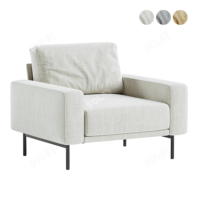 Modern Model Piu Armchair Design 3D model image 1