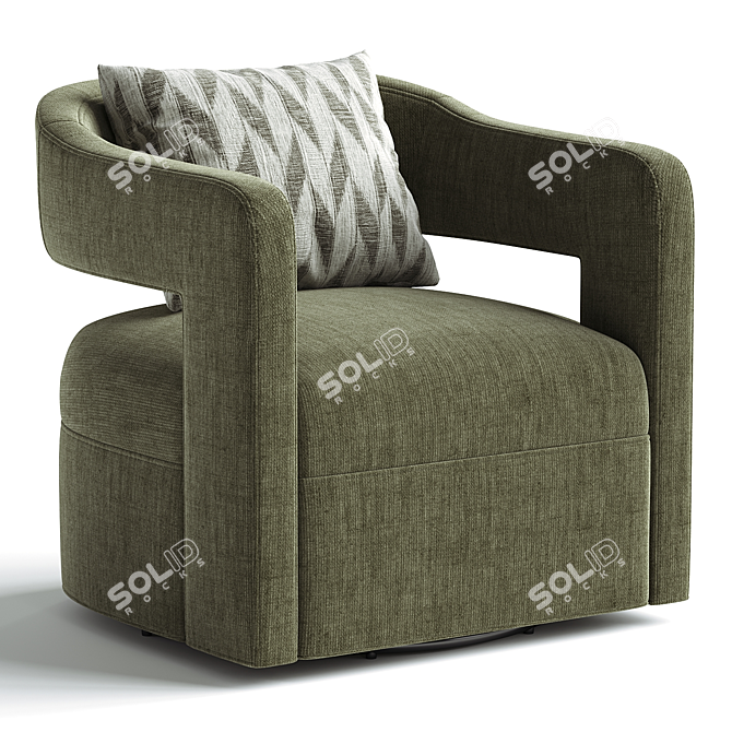 Elegant Moani Swivel Chair 3D model image 2