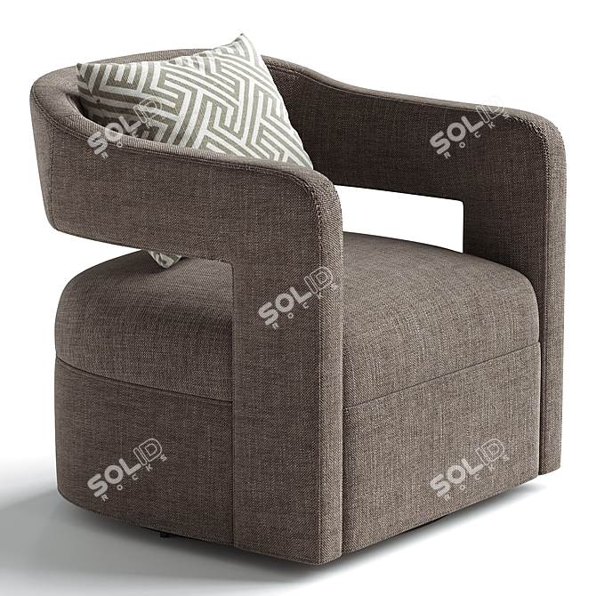 Elegant Moani Swivel Chair 3D model image 4