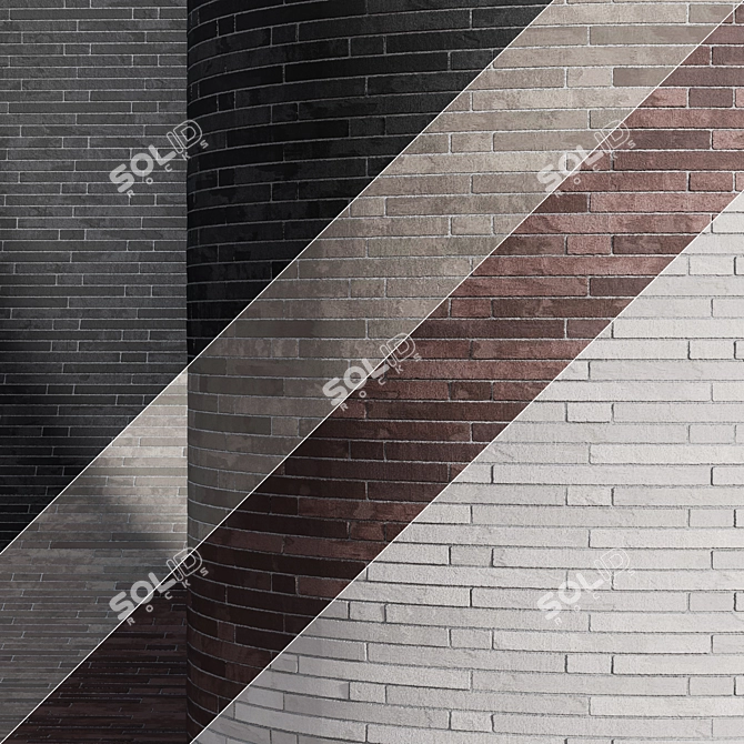 Modern Red Brick Cladding Kit 3D model image 2