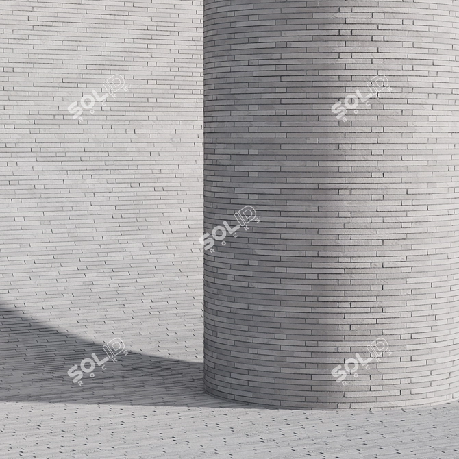 Modern Red Brick Cladding Kit 3D model image 3