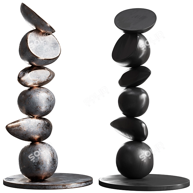 Modern Totem Sculpture by Escalona 3D model image 4