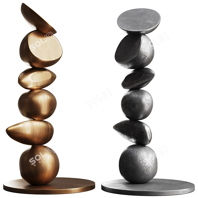 Modern Totem Sculpture by Escalona 3D model image 5