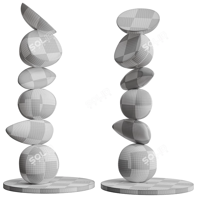 Modern Totem Sculpture by Escalona 3D model image 7