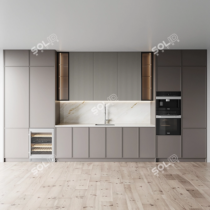 Modern Kitchen Interior Set 3D 3D model image 6