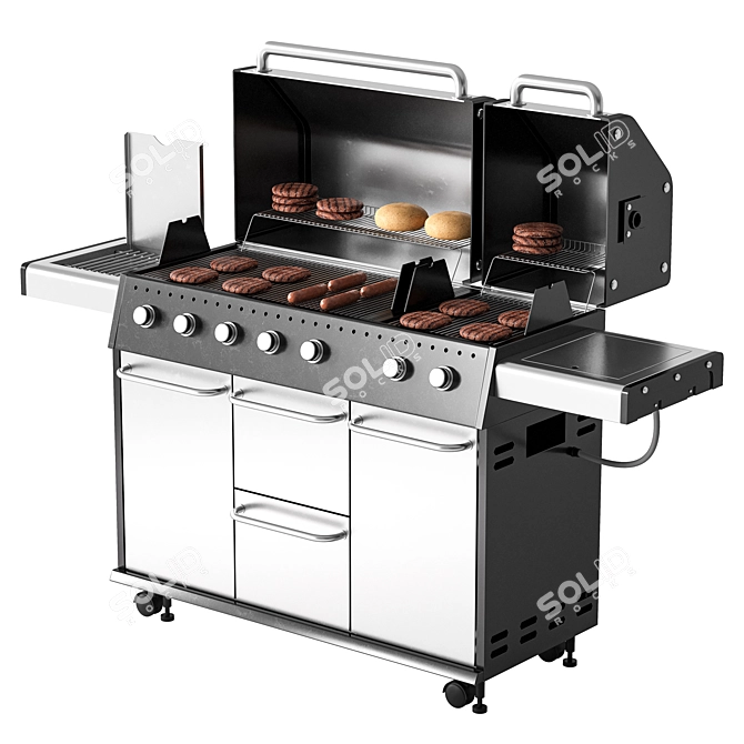 59 BBQ Grill Model Kit 3D model image 1