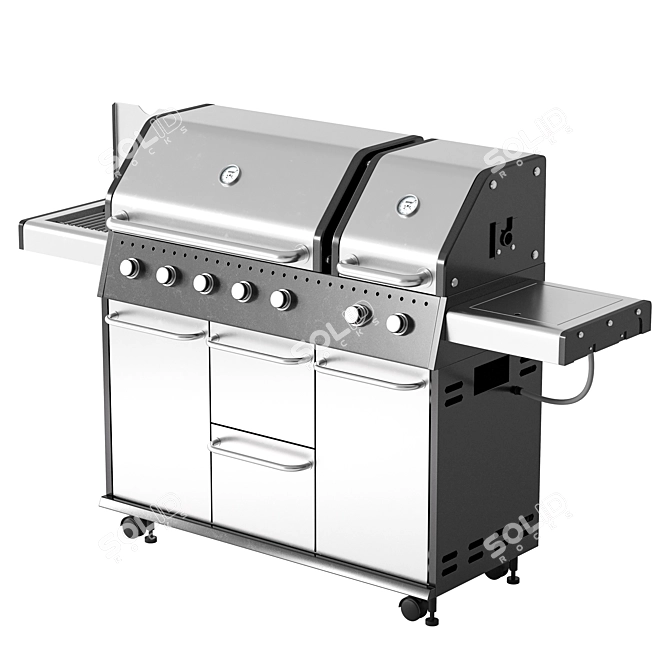 59 BBQ Grill Model Kit 3D model image 2