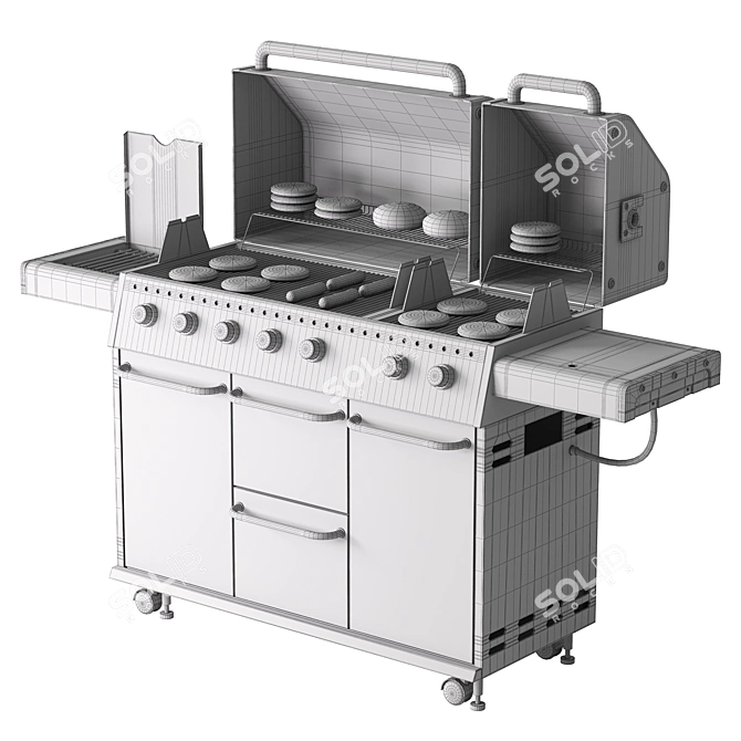 59 BBQ Grill Model Kit 3D model image 6