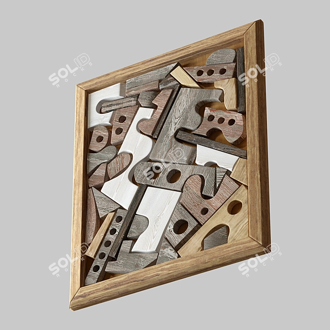 Vray 6 Wood Panel Texture 3D model image 2