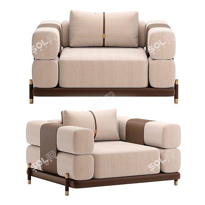 Elegant Twiggy Armchair with Style 3D model image 8