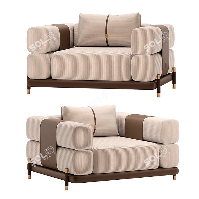 Elegant Twiggy Armchair with Style 3D model image 9