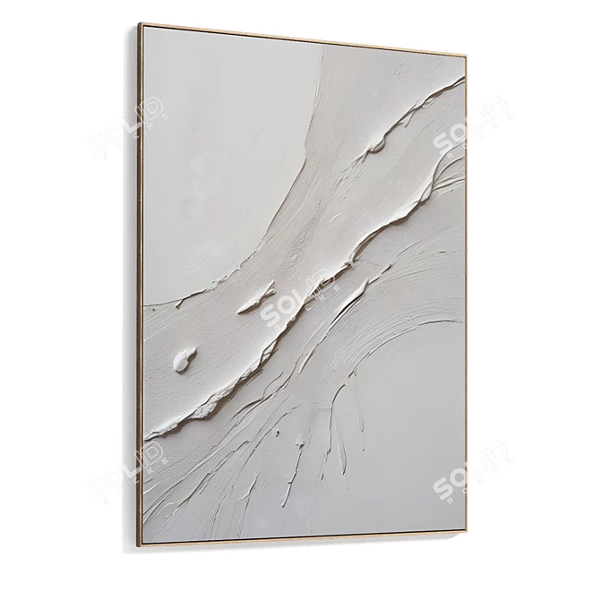 Plaster Dual Photo Frame with HQ Textures 3D model image 4