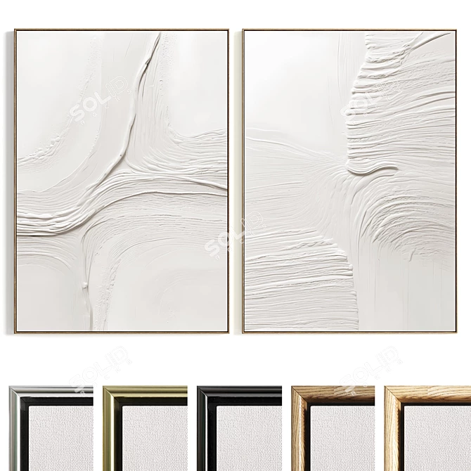 Dual Panel Plaster Frame 672 3D model image 1