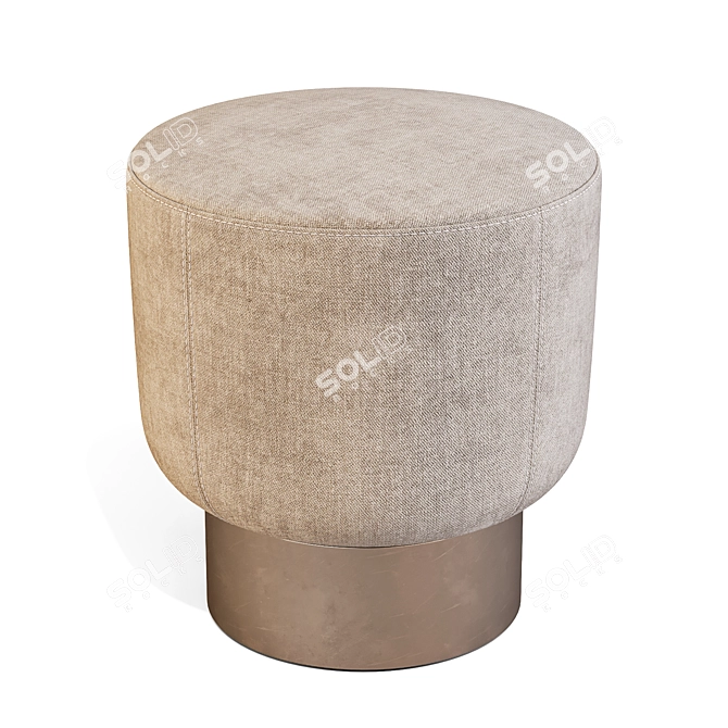 Modern Italian Pouf Set, Belt and Cross 3D model image 2