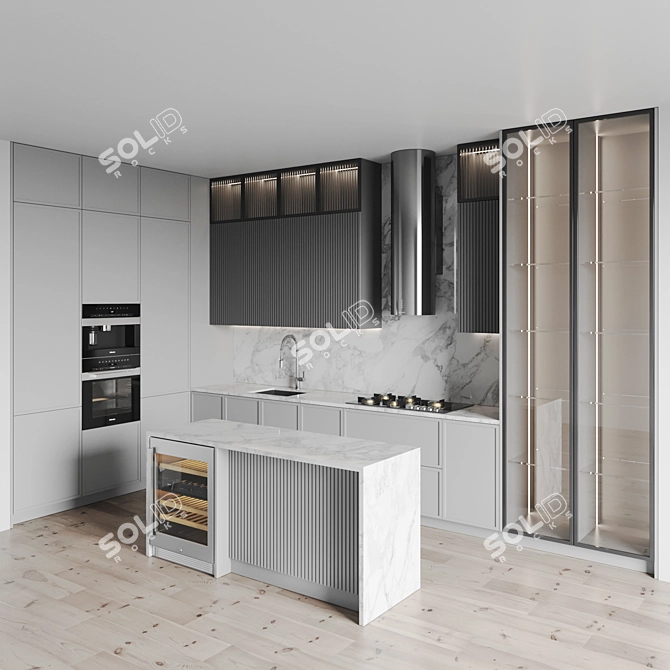 Modern Kitchen Appliance Set 3D model image 2