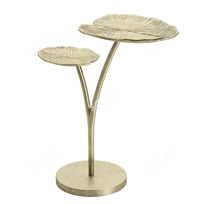 Luxurious Gold Aluminum Accent Table 3D model image 2