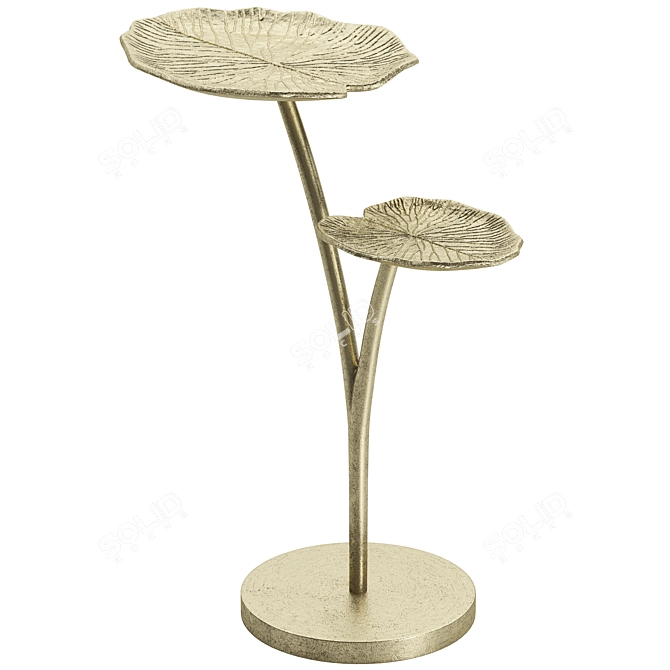 Luxurious Gold Aluminum Accent Table 3D model image 3