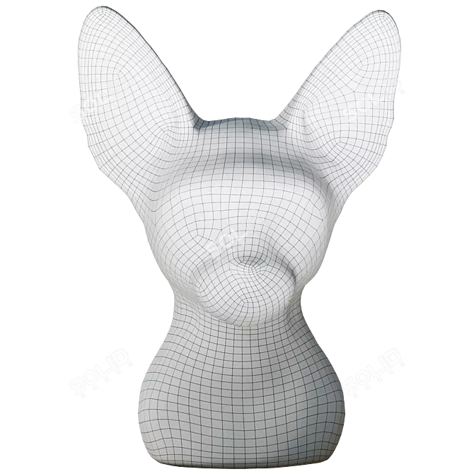 Sphinx Cat Head Figurine Decor 3D model image 9