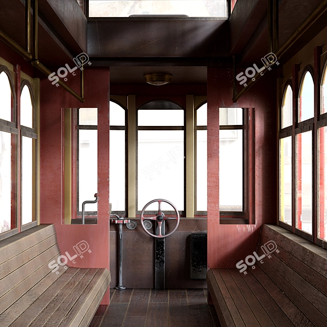 Vintage Tramway - Elegant Nostalgia 3D model image 5